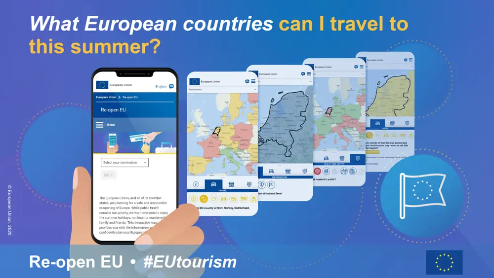 "Re-open EU", la piattaforma web per riprendere a viaggiare in Europa in sicurezza "Re-open EU", la piattaforma web per riprendere a viaggiare in Europa in sicurezza