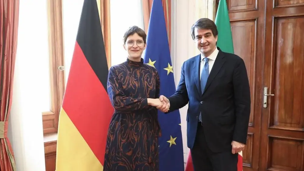 Ministro Fitto incontra Ministro tedesco per l'Europa ed il Clima, Anna Luhrmann Ministro Fitto incontra Ministro tedesco per l'Europa ed il Clima, Anna Luhrmann