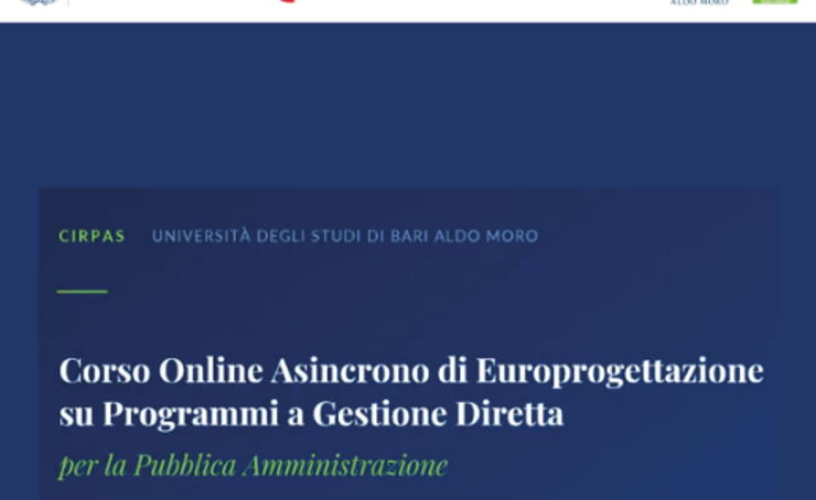 Corso di Alta Formazione in Europrogettazione e Integrazione AI